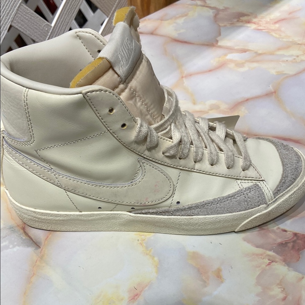 Nike High-Top Sneakers in White and Gray